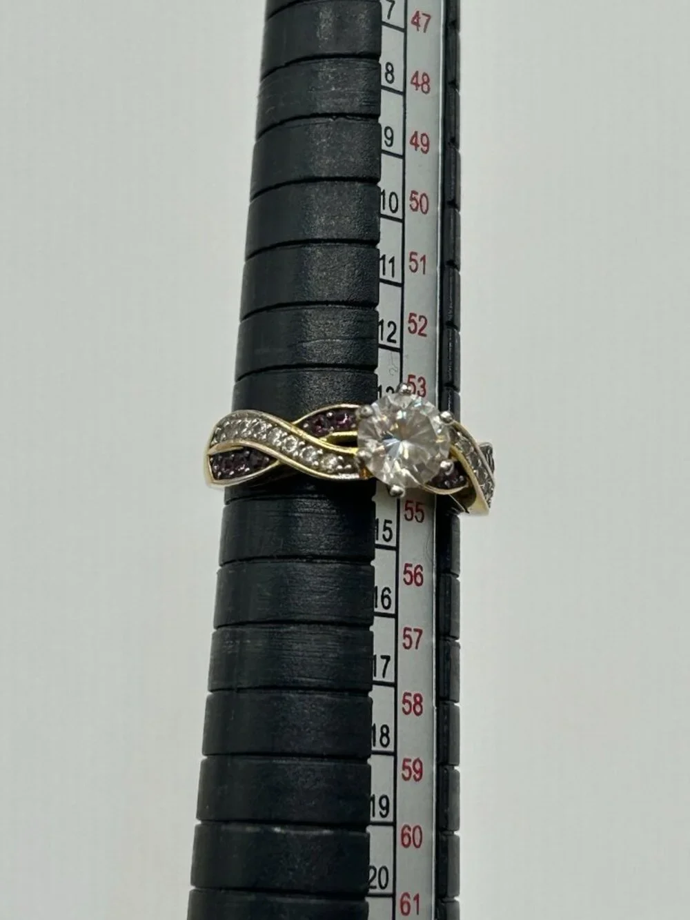 Danbury Mint Ring Purple Gold Tone Size 7 Personalize Name Anna Birthstone Gift - Picture 12 of 14